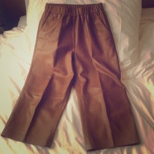 Leather culotte pants